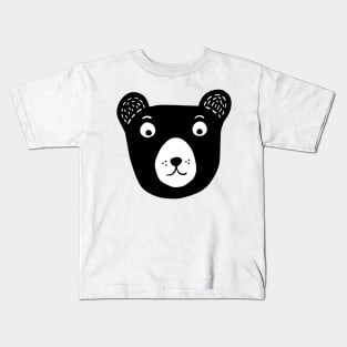 Cute black and white bear illustration Kids T-Shirt